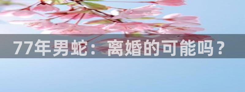 华信娱乐平台登录：77年男蛇：离婚的可能吗？